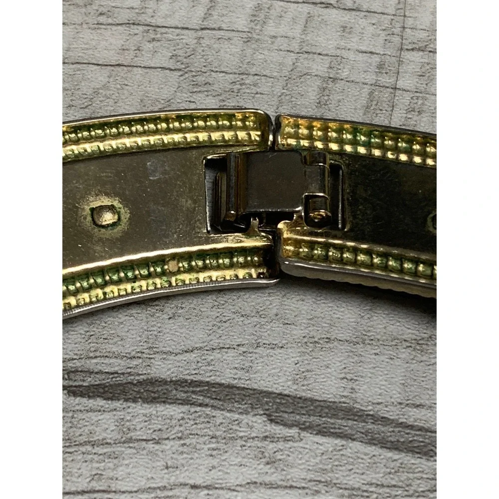Vintage Two Tone Silver Gold X Link Statement Collar Necklace 11.5 Inch